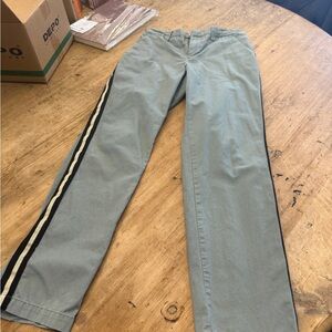 Zadig & Voltaire Gray Pants with Black and Cream Stripes